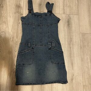 vintage overall jean dress